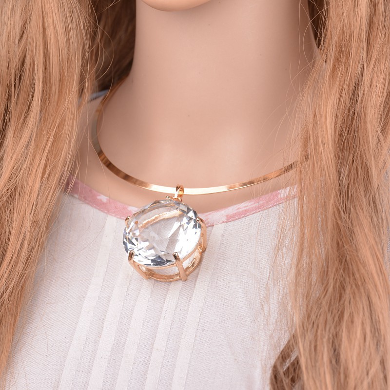 European and American jewelry large crystal pendant necklace