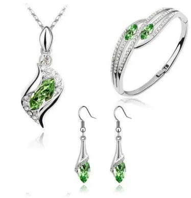 New Angel Elf Earrings Necklace Bracelet Three-piece Austria Crystal