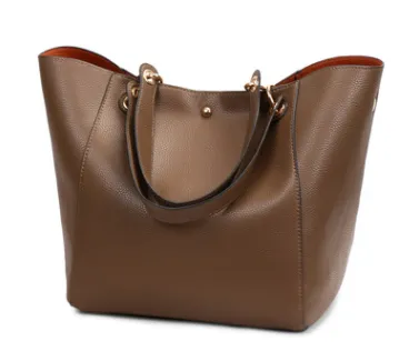 Europe and America women's bag new retro ladies bucket handbag fashion big explosion models mother package Khaki - Shop at LoveMi