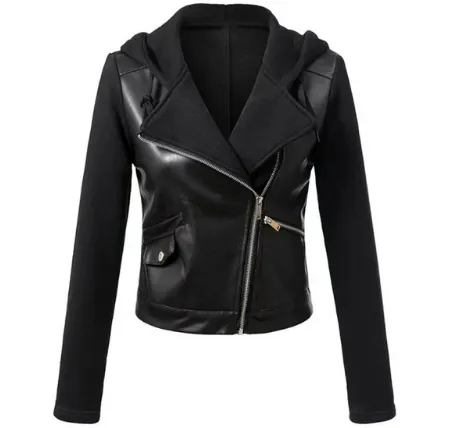 Leather coats Motorcycle Jacket Black Outerwear leather PU Jacket - Shop at LoveMi
