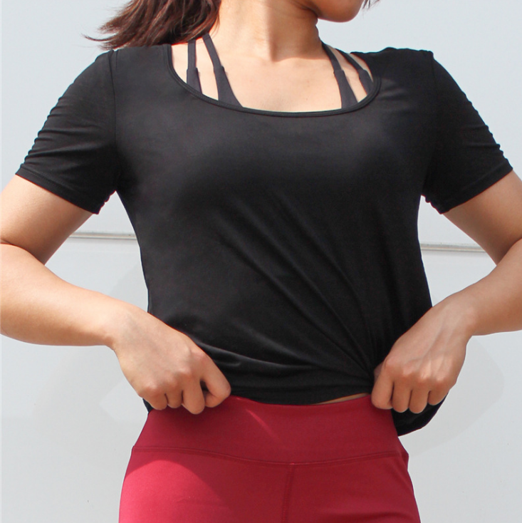 Breathable Backless Short Sleeve Yoga Top