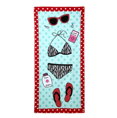 Flamingo Ice Cream Printed Large Men Women Summer Beach Towels Microfiber Bath Towel Camping Yoga Towels Bathroom - Blue Bikini