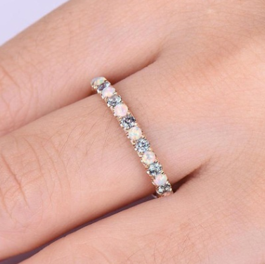 hot new 14k rose gold diamond ring Europe and the United States fashion engagement strips