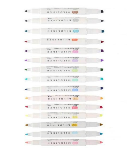 5 Zebra Mildliner Double-Sided Highlighters