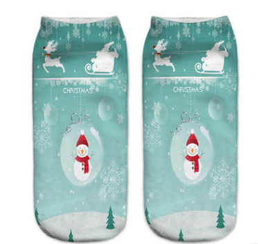 3D Printed Christmas Low Cut Ankle Sport Socks