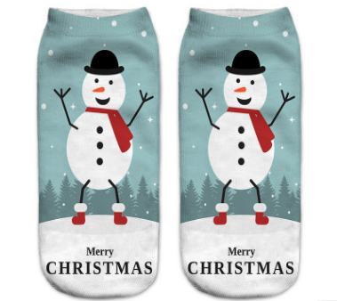 3D Printed Christmas Low Cut Ankle Sport Socks