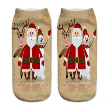 3D Printed Christmas Low Cut Ankle Sport Socks