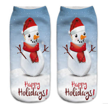3D Printed Christmas Low Cut Ankle Sport Socks