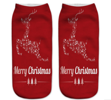 3D Printed Christmas Low Cut Ankle Sport Socks