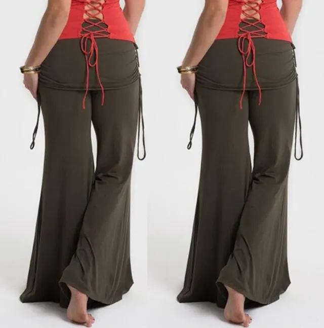 Fashion wide leg pants new dance trousers hot flared pants Brown - Shop at LoveMi