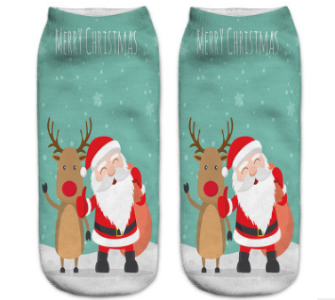 3D Printed Christmas Low Cut Ankle Sport Socks