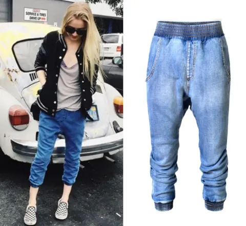 Elastic Waist Jeans Women Casual Female Cross-pants Plus Size