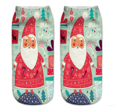 3D Printed Christmas Low Cut Ankle Sport Socks