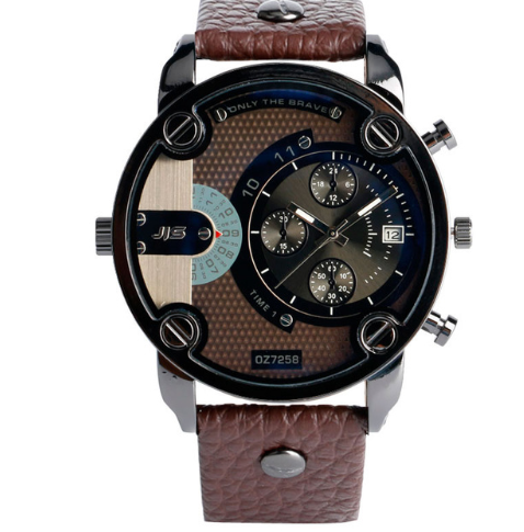 Fashion large dial European and American style steel belt watch sports watch DZ men's quartz watch