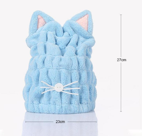 Cute Cat Ears Hair-Drying Towel Bath — foto 2
