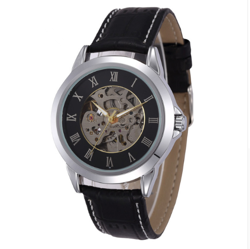 Mechanical Watch with Imitation Leather Strap, picture 2 of 5