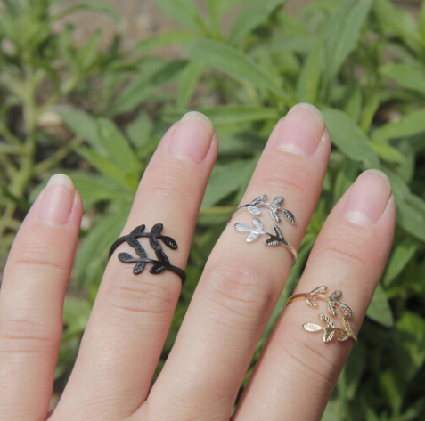 Grace timlee r012 Free Shipping Fashion Leaf Small Finger Rings, Fashion Jewelry Wholesale