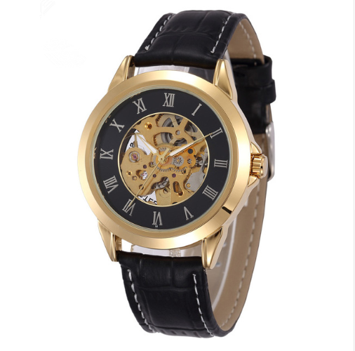 Mechanical Watch with Imitation Leather Strap, picture 4 of 5
