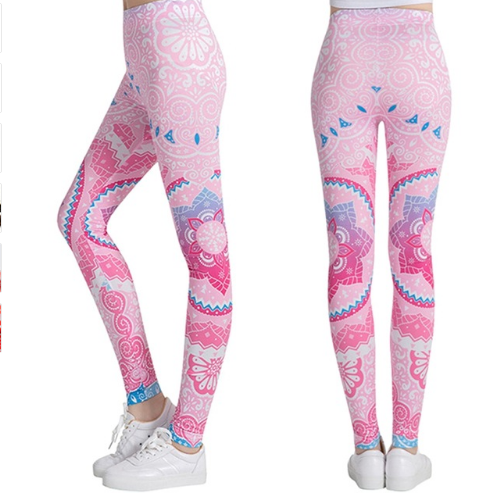 Printed thin pencil feet pants stretch big ladies yoga pants leggings J One Size - Shop at LoveMi