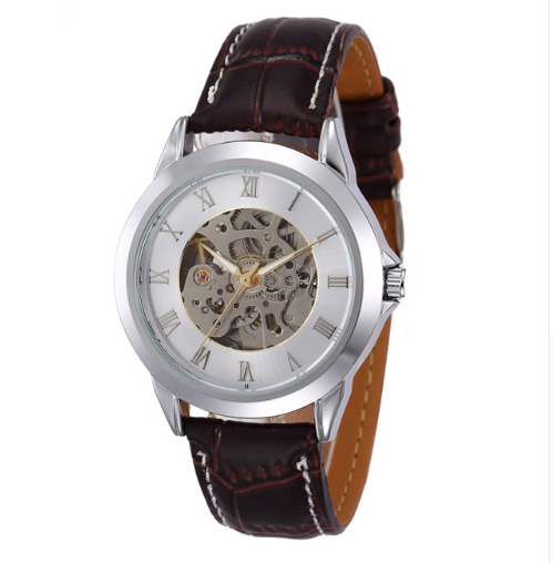 Mechanical Watch with Imitation Leather Strap, picture 3 of 5