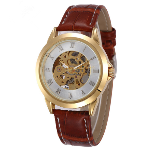 Mechanical Watch with Imitation Leather Strap, picture 5 of 5