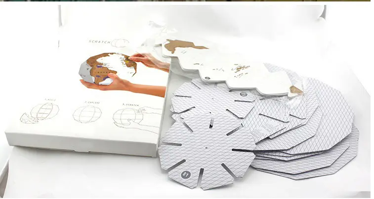 Creative 3D Scratch Globe Map DIY Group Vertical World Globe Travel Map