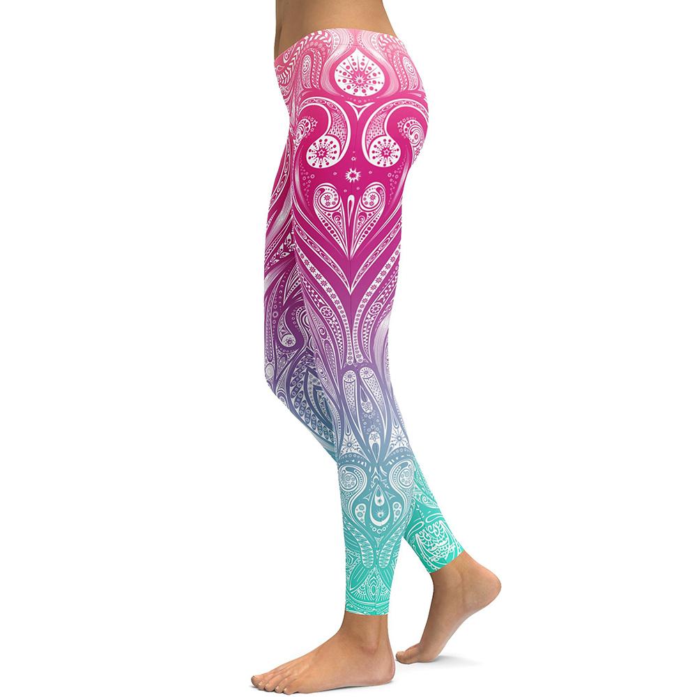 Pink+Turquoise Mandala Weave Yoga/Workout Leggings Turquoise Mandala Weave Yoga W - Shop at LoveMi