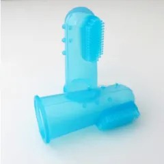 Super Soft Pet Finger Toothbrush - Clear Blue - View 1