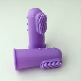 Super Soft Pet Finger Toothbrush Purple - Shop at LoveMi