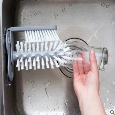 Creative suction wall lazy cup brush glass cleaning brush kitchen rotating cup tea cup brush cup brush – image 3