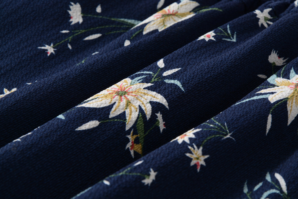 USA SIZE Summer female deep V-neck chiffon mid-length waist floral beach dress