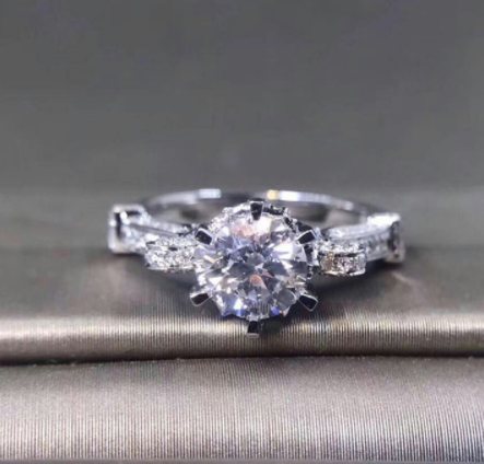 Luxury group set one carat female ring small glass luxury fashion female models simulation diamond ring for marriage ring