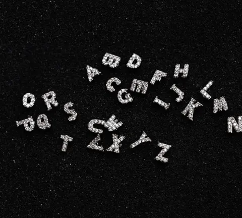 Korean Alphabet Stud Earrings Studded Zircon Simple Temperament 925