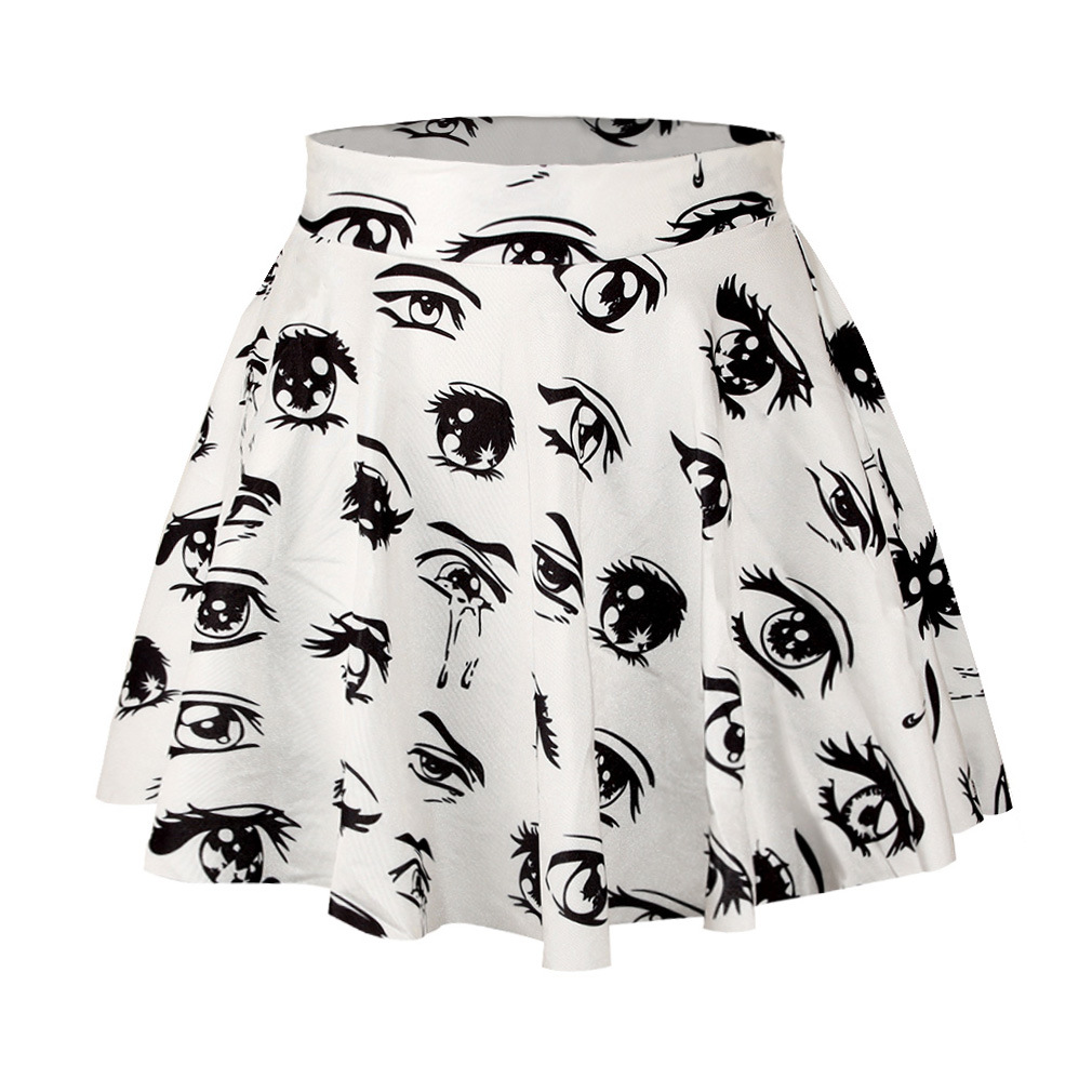 Eye Print Skirt Slim Skirt Pleated Tutu