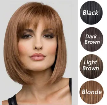 Fashion Short Hair Girls Slanting Bangs Bobo Head Repair