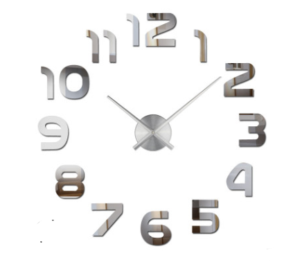Creative Diy Wall Clock Personality Art 3D Mirror Wall Clock