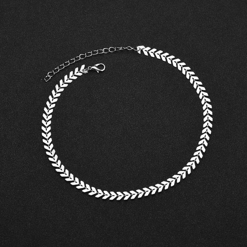 Adjustable gold and silver two-color arrow necklace