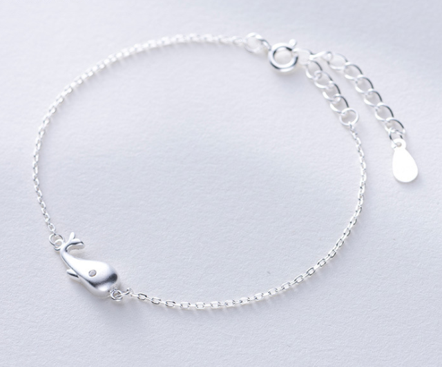 Whale sterling silver bracelet female Korean version of the simple birthday gift 925 bracelet