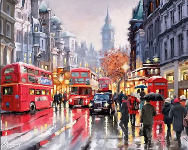 Paint By Numbers Kit Street 2 No Frame - Shop at LoveMi