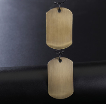 Glossy military US big soldier brand personality necklace