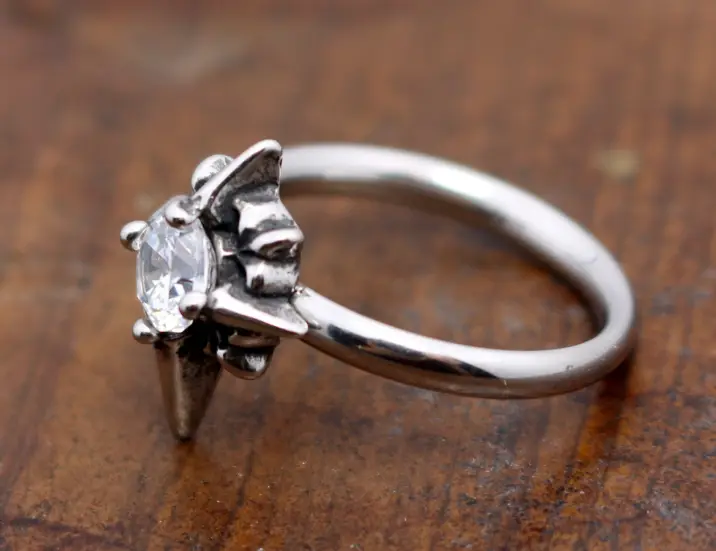 Black and White Clear Stone Ring