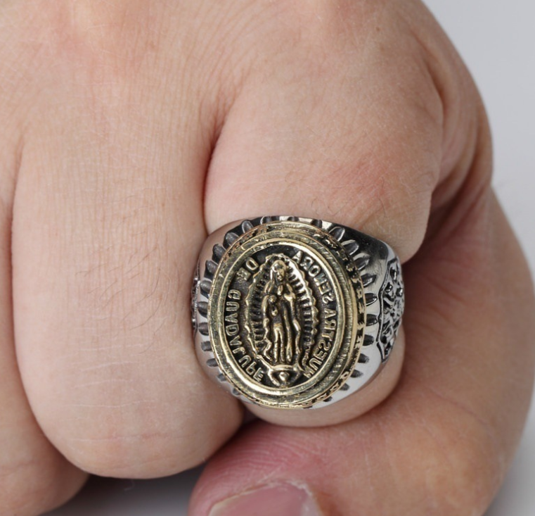 Gold Blessed Virgin Mary Ring