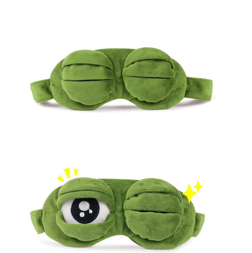 Masque de sommeil grenouille en peluche — Confort en voyage 2