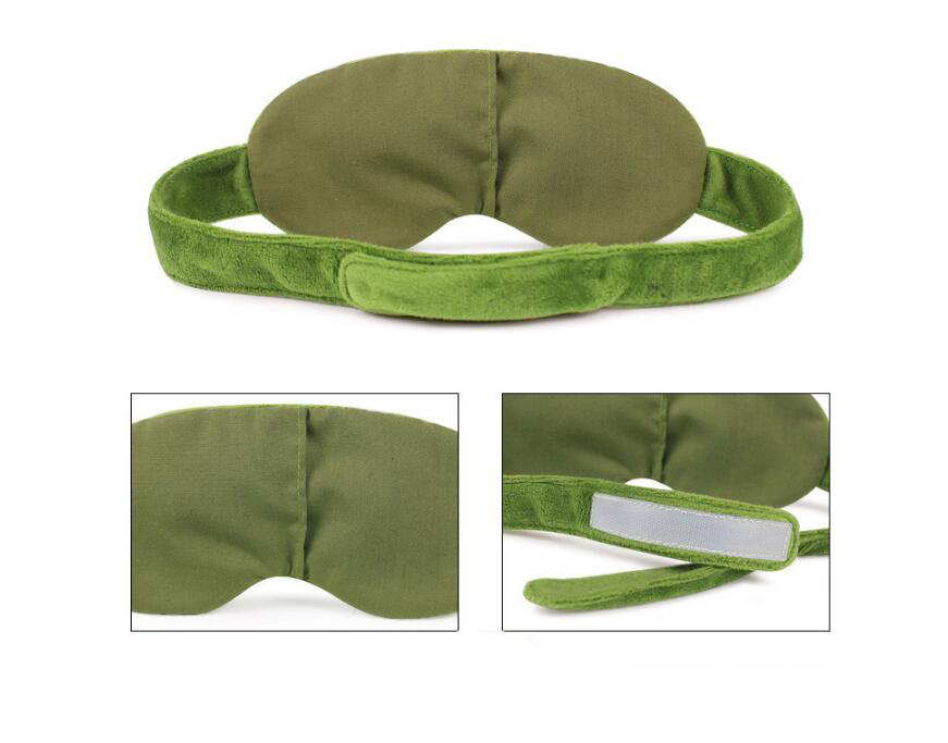 Masque de sommeil grenouille en peluche — Confort en voyage 1
