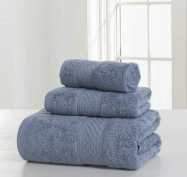 Cotton soft double-sided thickening towel skin-friendly bath towel beauty salon bathrobe bath towel set - Blue