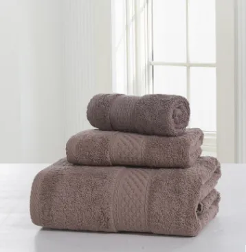 Cotton soft double-sided thickening towel skin-friendly bath towel beauty salon bathrobe bath towel set - Coffee