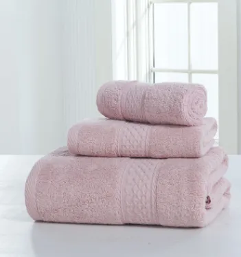 Cotton soft double sided thickening towel skin friendly bath towel beauty salon bathrobe bath towel set Pink - Shop at LoveMi