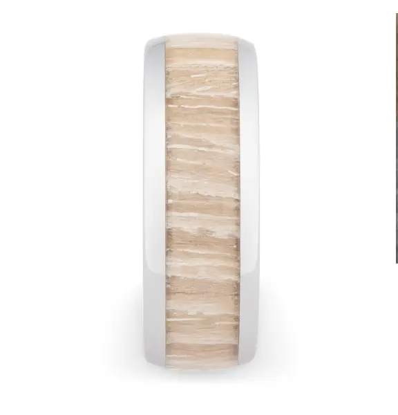 Light Koa Wood Tungsten Ring