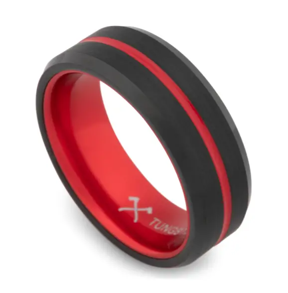 Fire Stripe Tungsten Carbide Ring