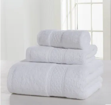 Cotton soft double sided thickening towel skin friendly bath towel beauty salon bathrobe bath towel set White - Shop at LoveMi